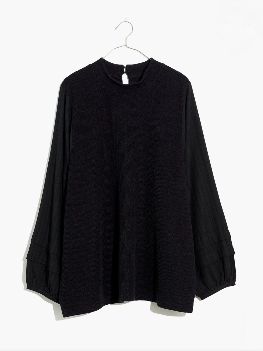 NWT | MADEWELL | Weavemix Mockneck Bubble-Sleeve Top | Large